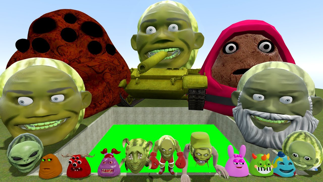 УНИЧТОЖЬТЕ ВСЕХ 3D РОБЛОКС POU BOU'S REVENGE FAMILY И LIN GANG MELON FAMILY в TOXIC HOLE Garry's Mod