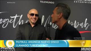 Pitbull Interview with Un Nuevo Día at Telemundo Upfronts 2019.