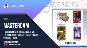 Mastercam   Analyze,   Run add in and Command finder