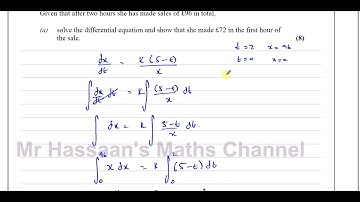 [3] A2 (IAL) Pure Mathematics (P4) Solomon D Q4 Differential Equations