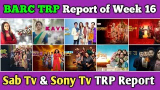 Sab Tv & Sony Tv BARC TRP Report of Week 16 : All 13 Shows Full Trp Report