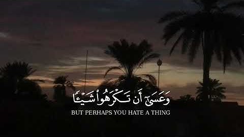 { وعسى أن تكرهوا شيئا وهو خير لكم }  - سورة البقرة
