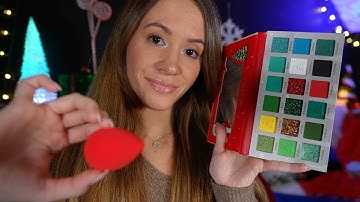 ASMR Doing Your Holiday Makeup💄 (layered sounds, personal attention)