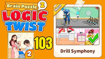 Brain puzzle 2 logic twist level 103 solution walkthrough ( drill symphony )