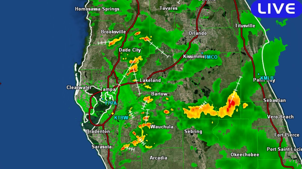 Tracking storms, showers across Tampa Bay region - YouTube