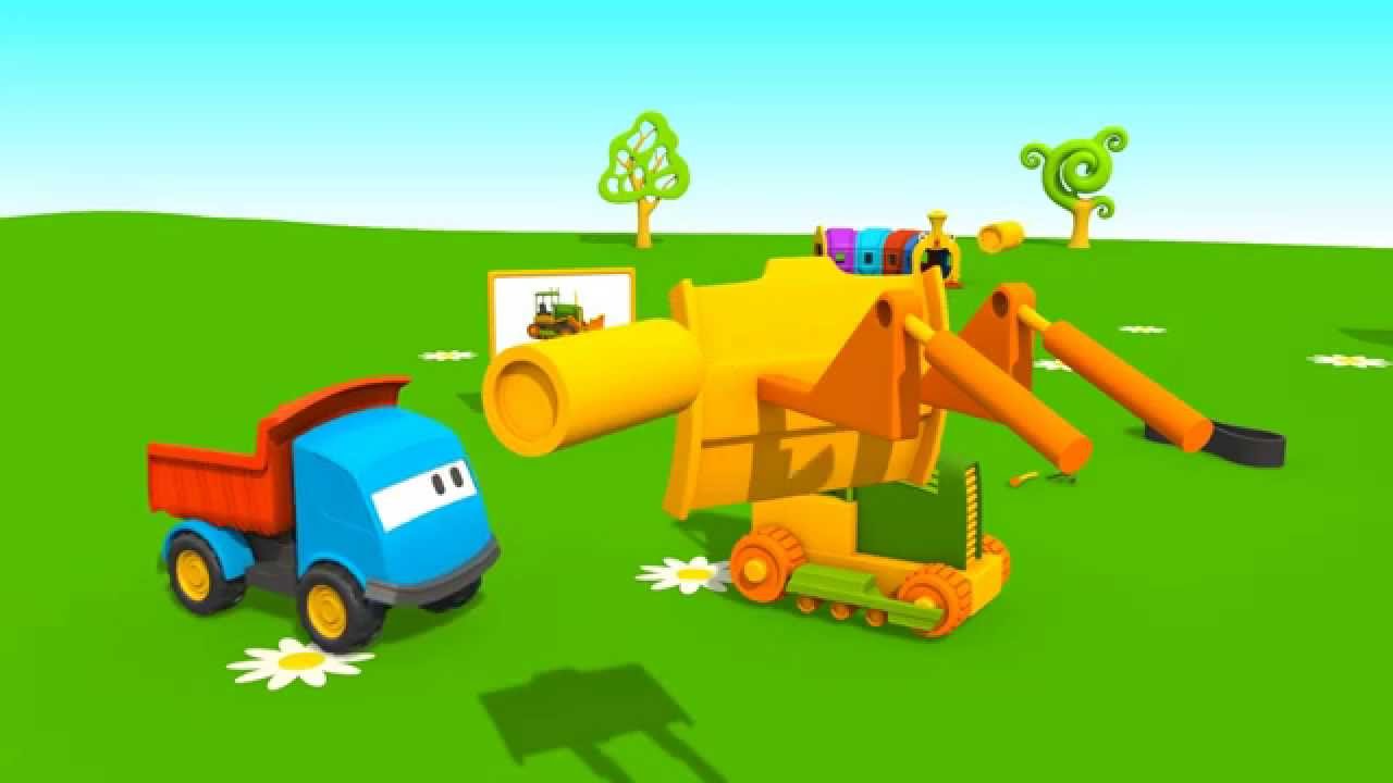 Leo la Troca Curiosa - Topadora - Сaricaturas de carros