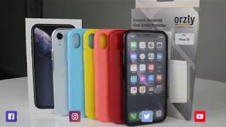 iPhone Xr Screen Protector and Case - Easy Application by Orzly