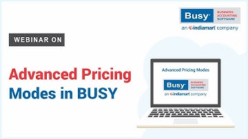 Advanced Pricing Modes in BUSY (Tamil)