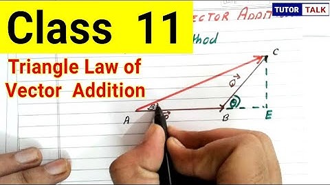 Class 11 - Triangle Law of Vector Addition | Direction of the resultant | Physics Derivation