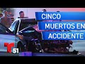 Cinco muertos en accidente tras conducir en sentido