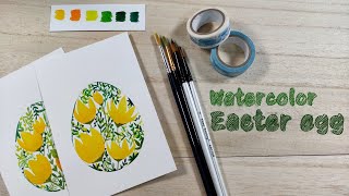 [Eng/Jp/Kor] 부활절 달걀 / Watercolor Easter egg card / イースターエッグ Paint with me