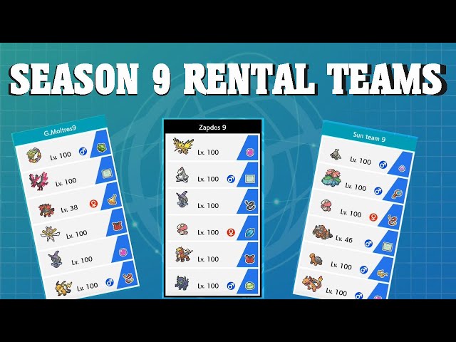 Pokémon Sword e Shield - Rental Teams (Times de Aluguel) Season 9