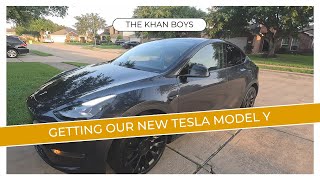 Getting our New Tesla Model Y! | Delivery Center Pickup | #teslamodely #tesla #cars #fyp #fypage