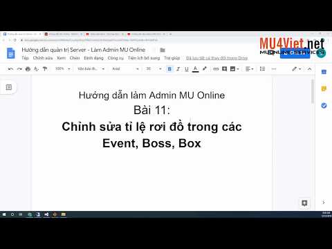 Video Hướng dẫn làm Admin MU Online Bài 11: Chỉnh sửa tỉ lệ... - youtube