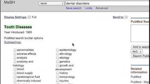 Using MeSH terms in PubMed