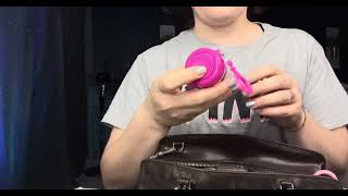 WHATS IN MY PURSE ASMR | soft spoken gum chewing ft Odette!