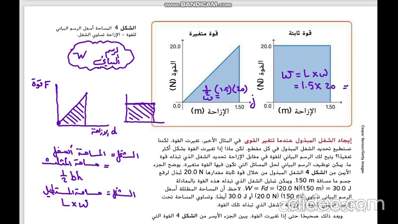 الشغل والطاقة فيزياء 