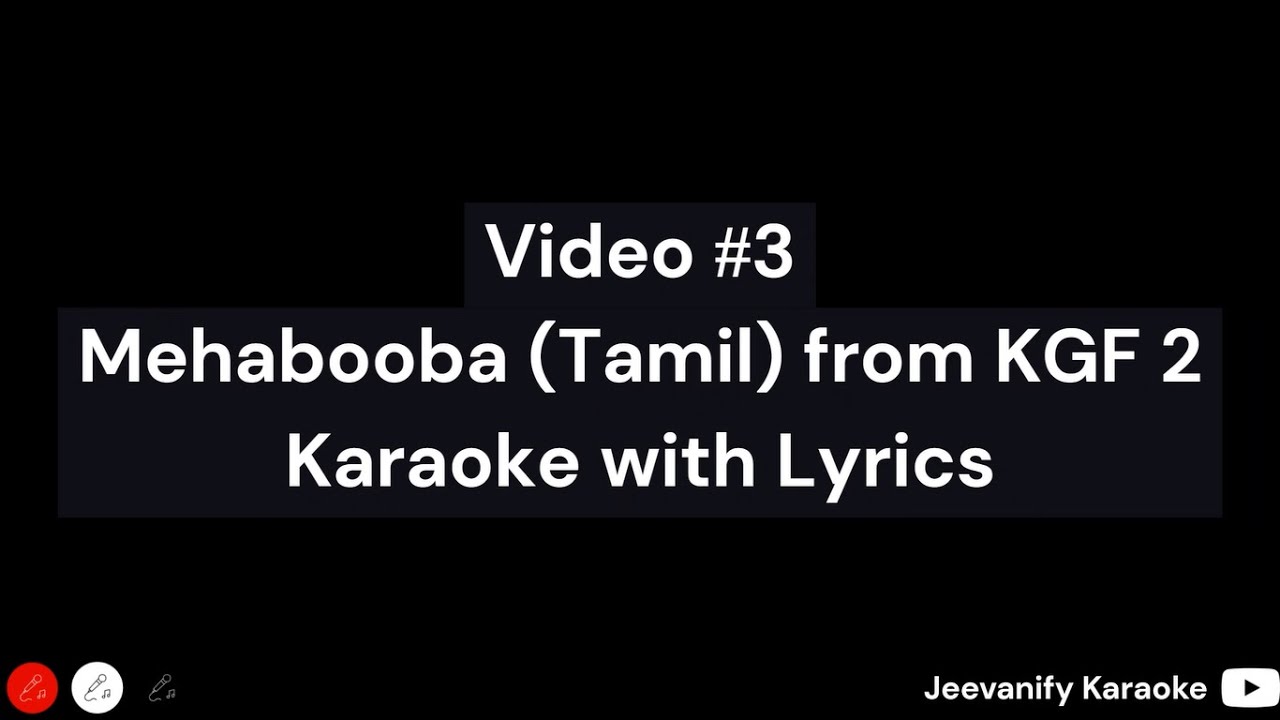 Mehabooba from KGF 2 (Tamil) Karaoke with Lyrics Jeevanify Karaoke