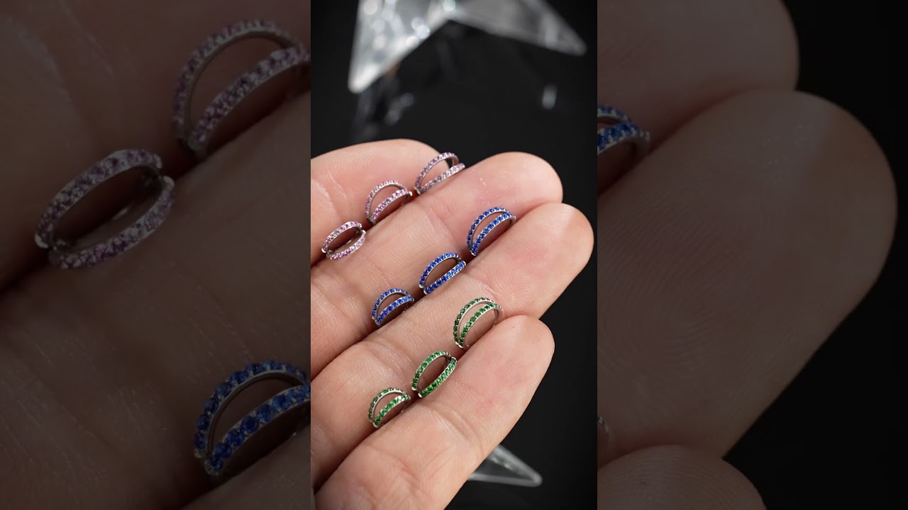 Vibrant Nose Hoops with Shiny Diamonds 