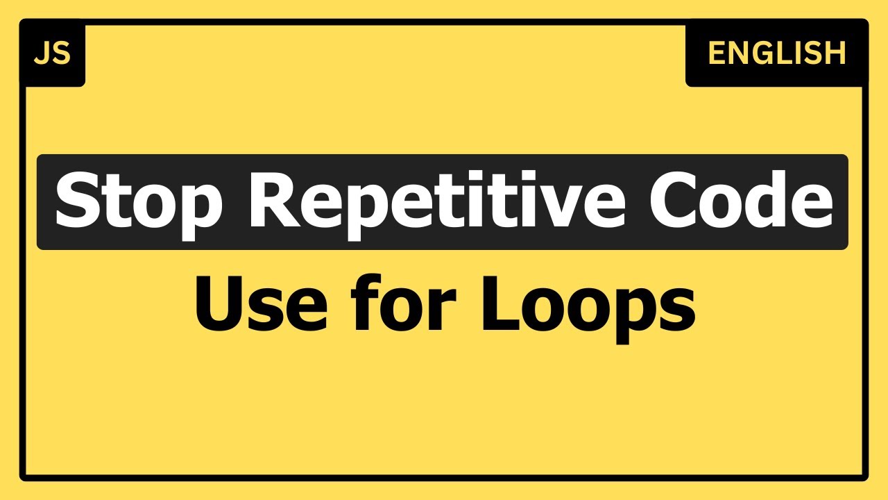 Stop Writing Repetitive Code - Use for Loops Like This - YouTube
