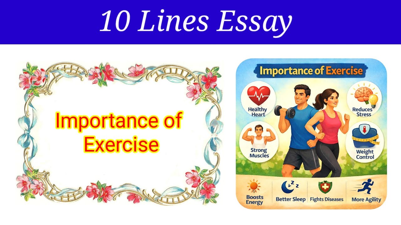 10 Lines Essay on Importance of Exercise in English | Importance of Exercise essay in english