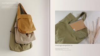 bag021 호보백과 토트백 가방 만들기 / 가방패턴 / 소잉패턴 / 옷만들기 / 재봉영상 Hobo Bag & Tote Bag Sewing Pattern