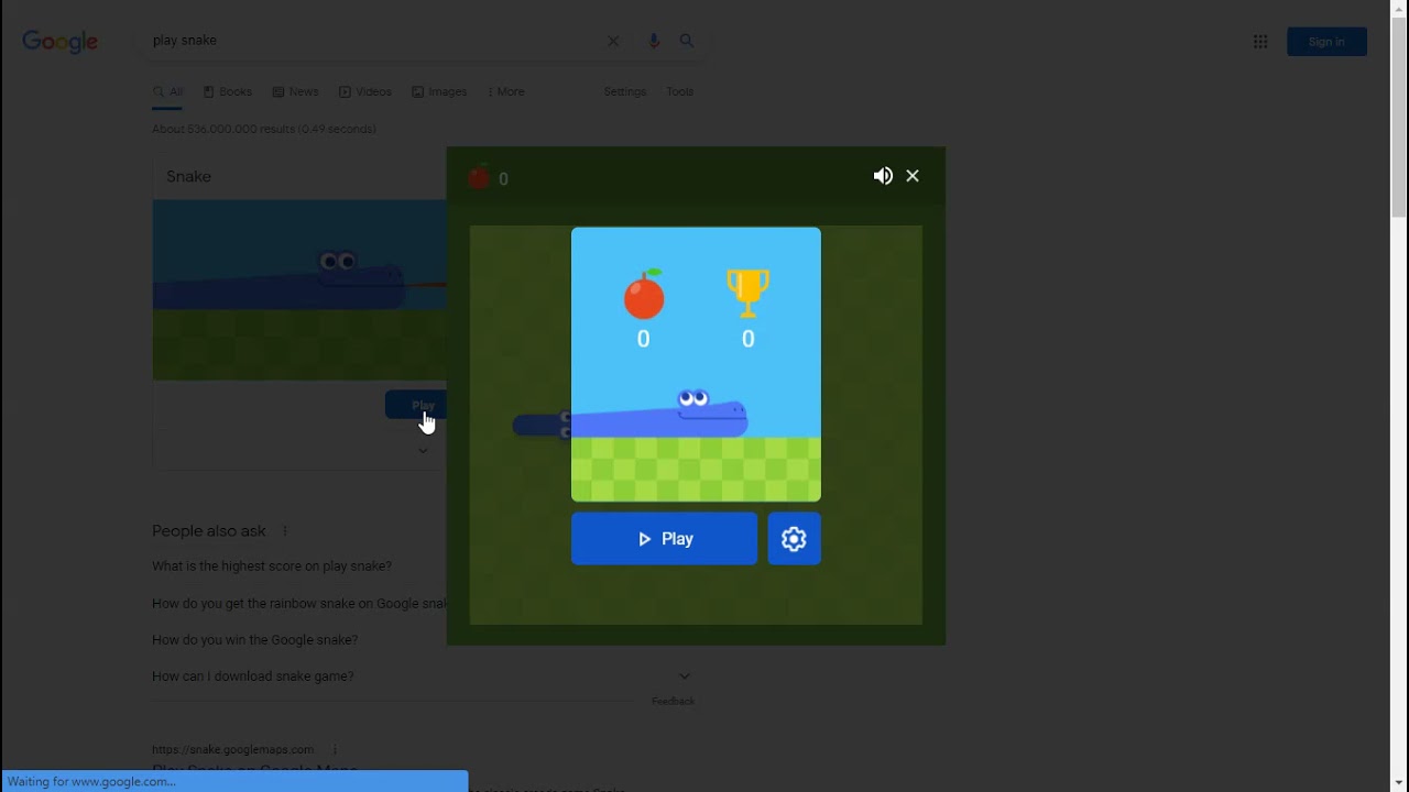 Play Snake - Google Easter Egg 