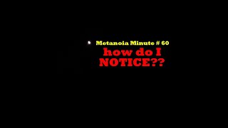 Metanoia Minute 60 / 7 September 2023 - How do I notice