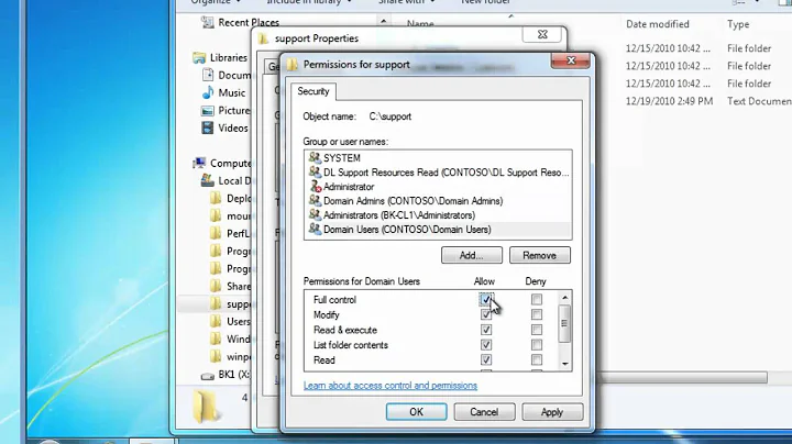 NTFS Permissions overview using Windows 7