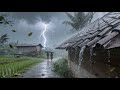 Walking in the rain in rural Indonesia || very peaceful and quiet