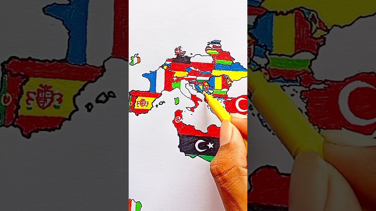 Draw Flag Map of Montenegro 🇲🇪 