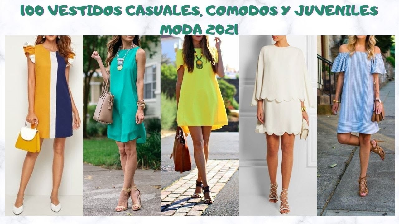 100 VESTIDOS CASUALES, JUVENILES Y COMODOS MODA 2021😍FASHION DRESSES -  YouTube