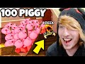 KreekCraft Beats Piggy 100 Player World Record | 1 vs 10 BOTS SOLO