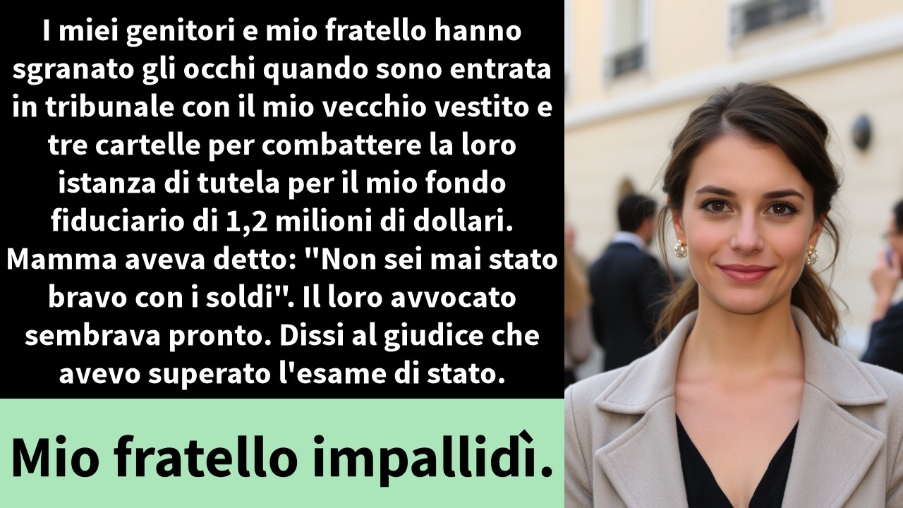 I miei genitori e mio fratello hanno sgranato gli occhi quando sono entrata in tribunale con il mio