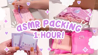 1 hour asmr packing your orders, no music, real time | studio vlog #15