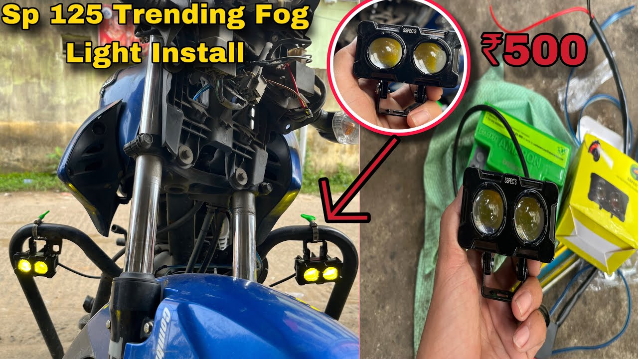 Fog Light Installation // Sp Shine 125 // Old and new Bikes / Fully Detail Video.😲