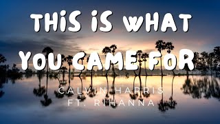 Calvin Harris, Rihanna - This Is What You Came For [Lyrics]