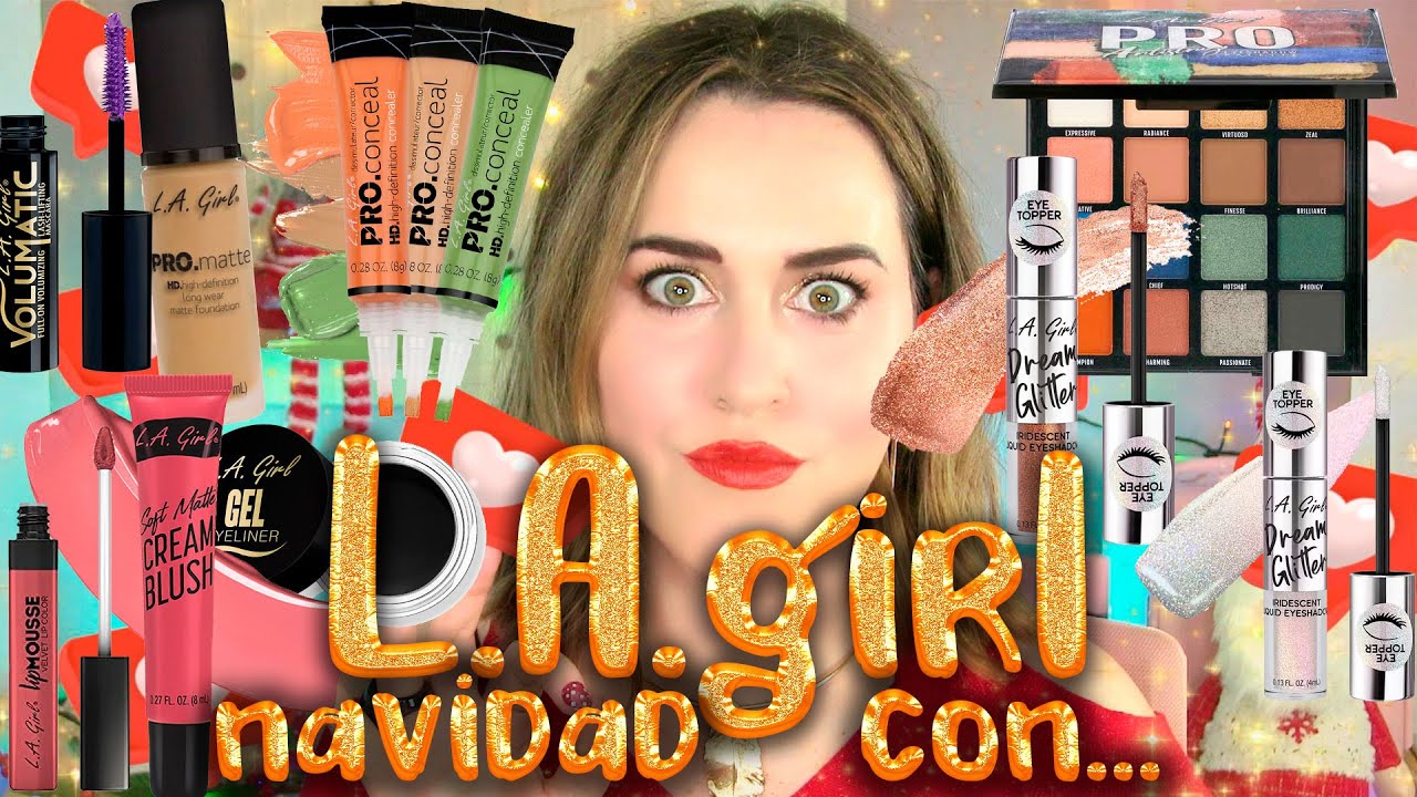 Try On HAUL con 💄💋 L.A. GIRL 💄💋 + MAQUILLAJE NAVIDEÑO