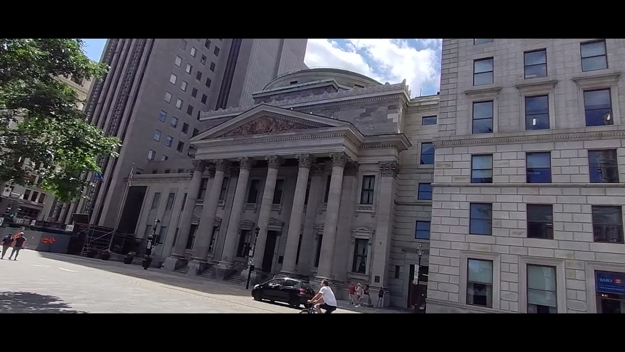 MONTREAL LANDMARK -  THE BANK OF MONTREAL BUILDING AT PLACE D'ARMES IN OLD MONTREAL