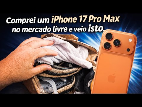 COMPREI UM IPHONE 17 PRO MAX NO MERCADO LIVRE E VEIO UMA CAIXA CHEIA DE LIXO. (UNBOXING)