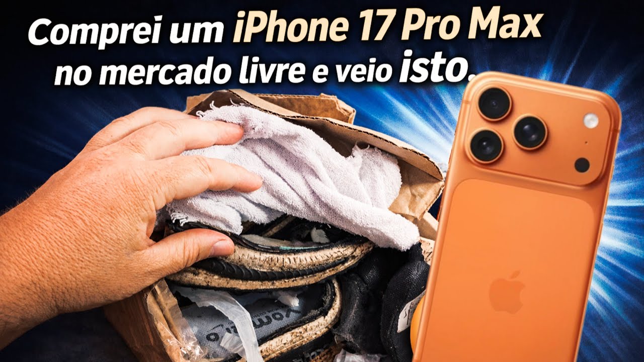 COMPREI UM IPHONE 17 PRO MAX NO MERCADO LIVRE E VEIO UMA CAIXA CHEIA DE LIXO. (UNBOXING)