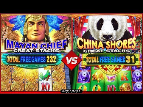 Mayan Chief vs China Shores Great Stacks Slots - Big WIn Bonuses