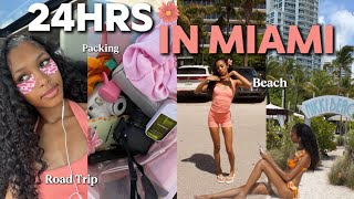 24 HRS IN MIAMI 🌺 | road trip + pack + beach + more. Content