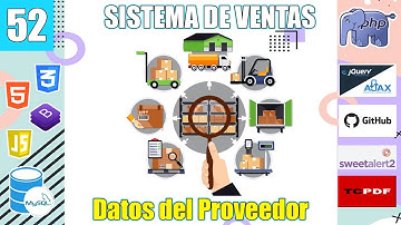 52 CARGAR datos del PROVEEDOR con TABLAS RELACIONADAS en el SISTEMA DE VENTAS(PHP y MySql)FullStack