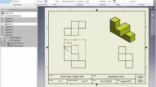 4 1 Dimensioning Multi View Sketches on Title Block