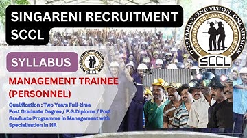 SYLLABUS | Management Trainee (PERSONNEL) | Employment Notification No.01/2024 | SCCL Singareni