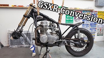 GSXR Forks Installation On a CB550 - CB550 Cafe Racer Build Pt. 76