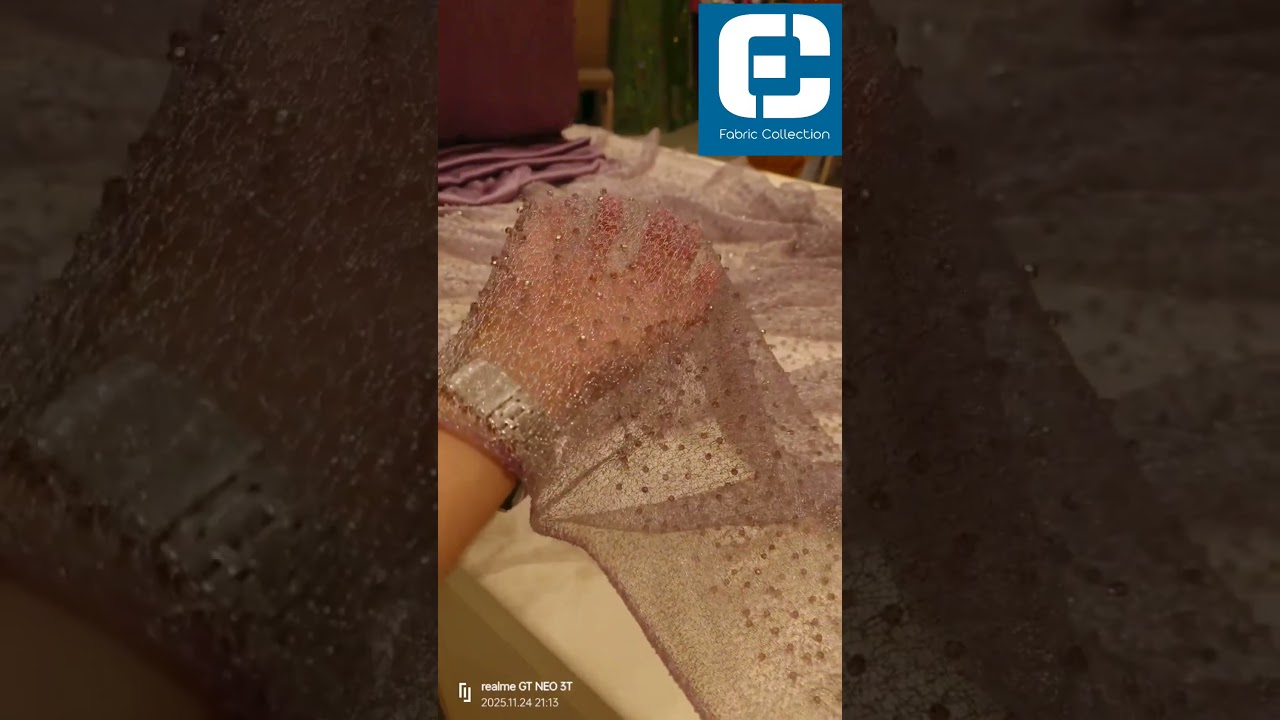 new latest party wear fabric with beautiful pearl beads 