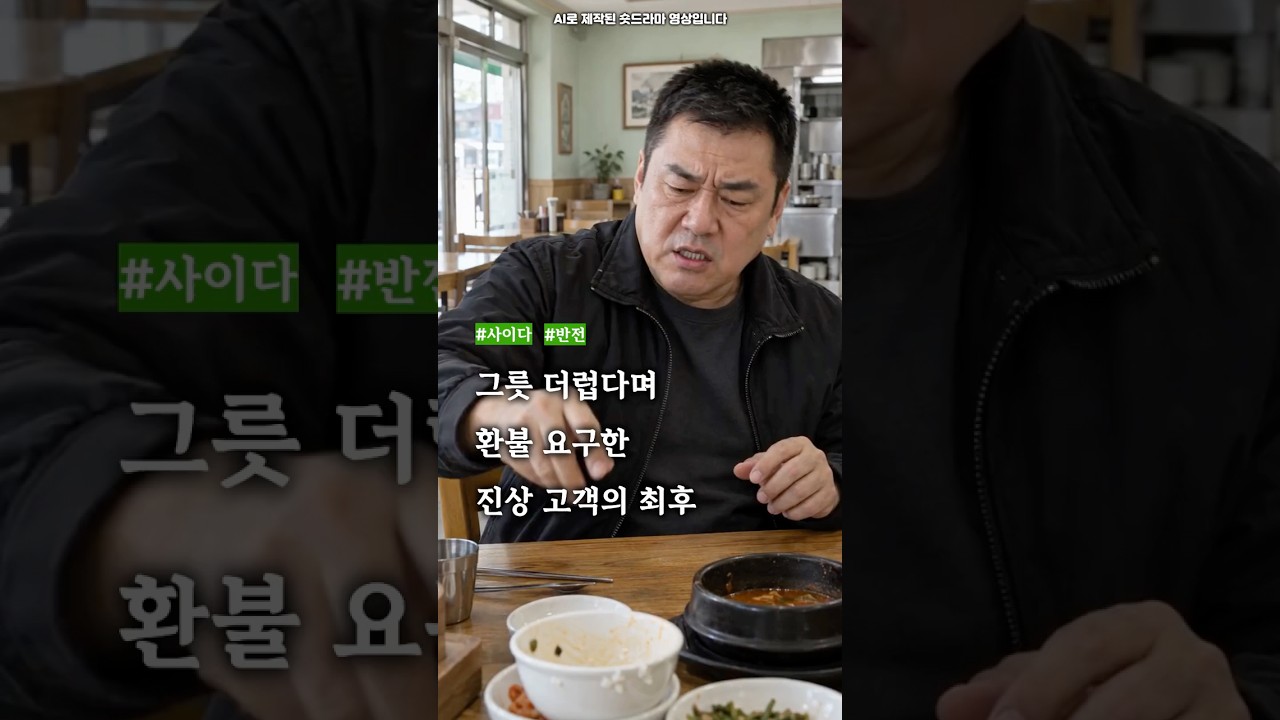그릇 더럽다며 환불 요구한 진상 고객의 최후 #숏드라마 #사이다 #숏킹