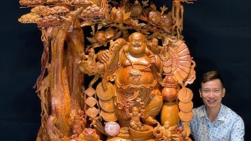 Chiêm ngưỡng Tượng Phật Di Lạc đứng tùng gỗ hương Gia Lai đẹp